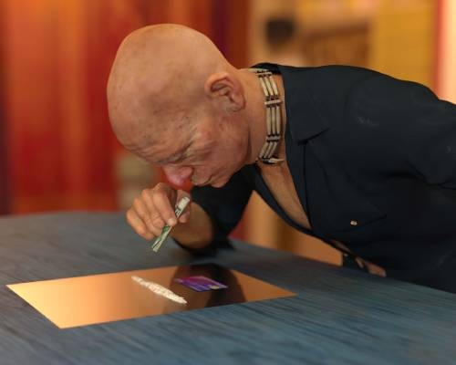 snorting cocaine